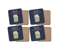Thumbnail for Kalibo International Airport (KLO) design on navy blue 4 pieces set coaster