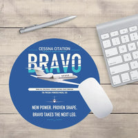 Thumbnail for Cessna Citation Bravo design on blue round mouse pad