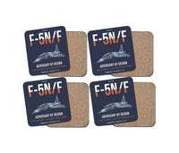 Thumbnail for F-5N F Adversary design on navy blue 4 pieces set coaster