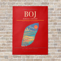 Thumbnail for Burgas Airport BOJ - Canvas No Frame - Red