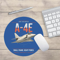 Thumbnail for A-4E Skyhawk design on blue round mouse pad