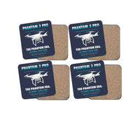 Thumbnail for DJI Phantom 3 Professional design on navy blue 4 pieces set coaster