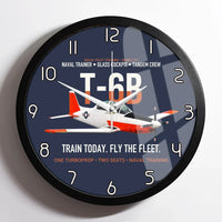 Thumbnail for T-6B Texan II Naval Aviator Training design on navy blue framed wall clock