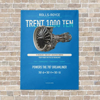 Thumbnail for TRENT 1000 TEN vertical canvas print - no frame - turquoise background