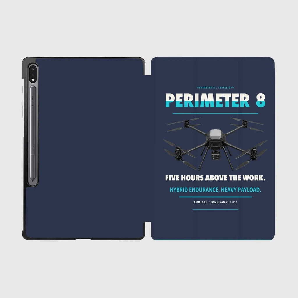 Skyfront Perimeter 8 design on navy blue samsung tablet tablet case