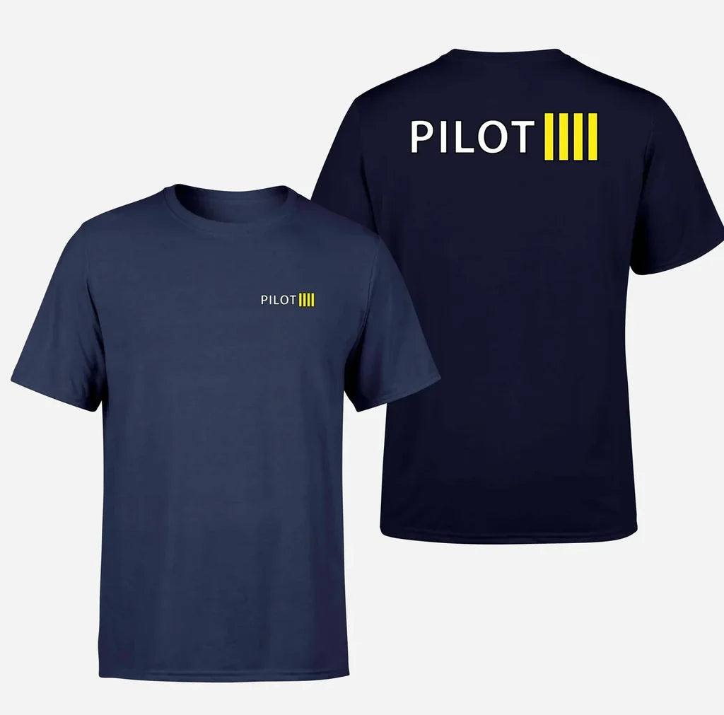 Pilot & Stripes (4 Lines) Designed Double-Side T-Shirts - view 16