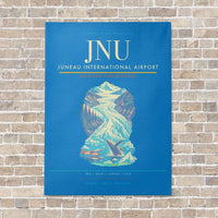 Thumbnail for Juneau International Airport JNU vertical canvas print - no frame - turquoise background