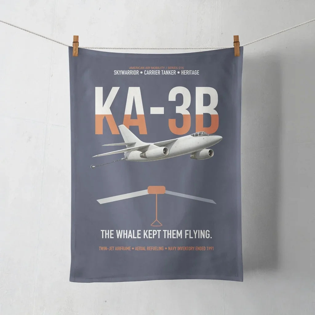 KA-3B Skywarrior design on navy blue towel