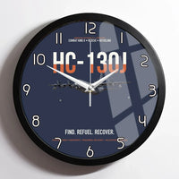 Thumbnail for HC-130J COMBAT KING II design on navy blue framed wall clock