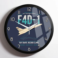 Thumbnail for F4D-1 Skyray design on navy blue framed wall clock
