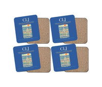 Thumbnail for Avram Iancu Cluj International Airport CLJ Coaster 4-Pieces-Set - Blue
