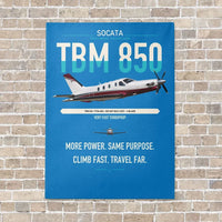 Thumbnail for Socata TBM 850 vertical canvas print - no frame - turquoise background