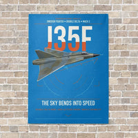 Thumbnail for Saab J 35F Draken vertical canvas print - no frame - turquoise background