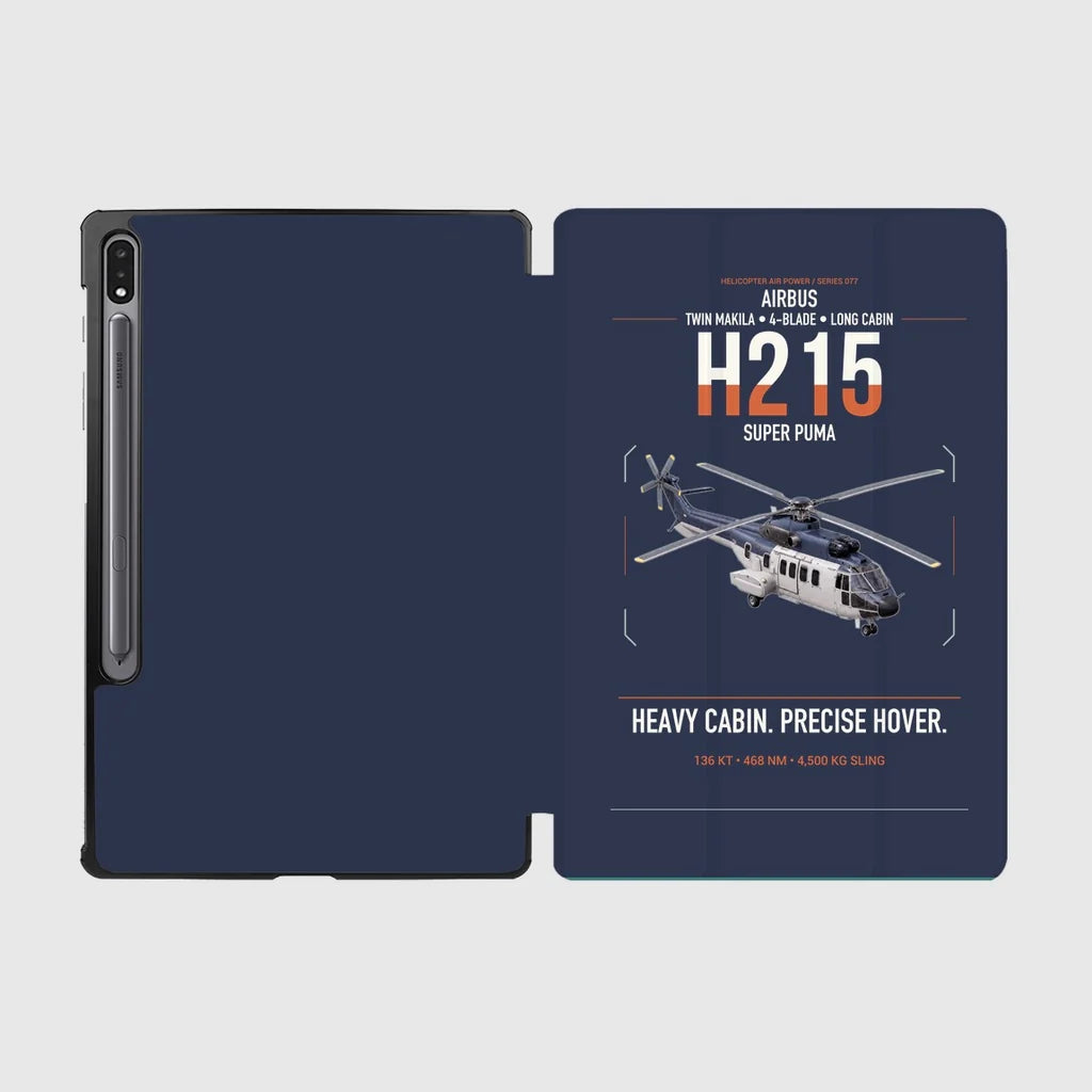 Airbus H215 design on navy blue samsung tablet tablet case