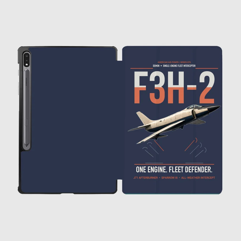 F3H-2 Demon design on navy blue samsung tablet tablet case