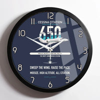 Thumbnail for Cessna Citation 650 - Citation III design on navy blue framed wall clock