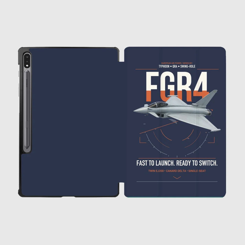 Eurofighter Typhoon FGR4 design on navy blue samsung tablet tablet case