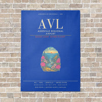 Thumbnail for Asheville Regional Airport AVL - Canvas Framed - Blue