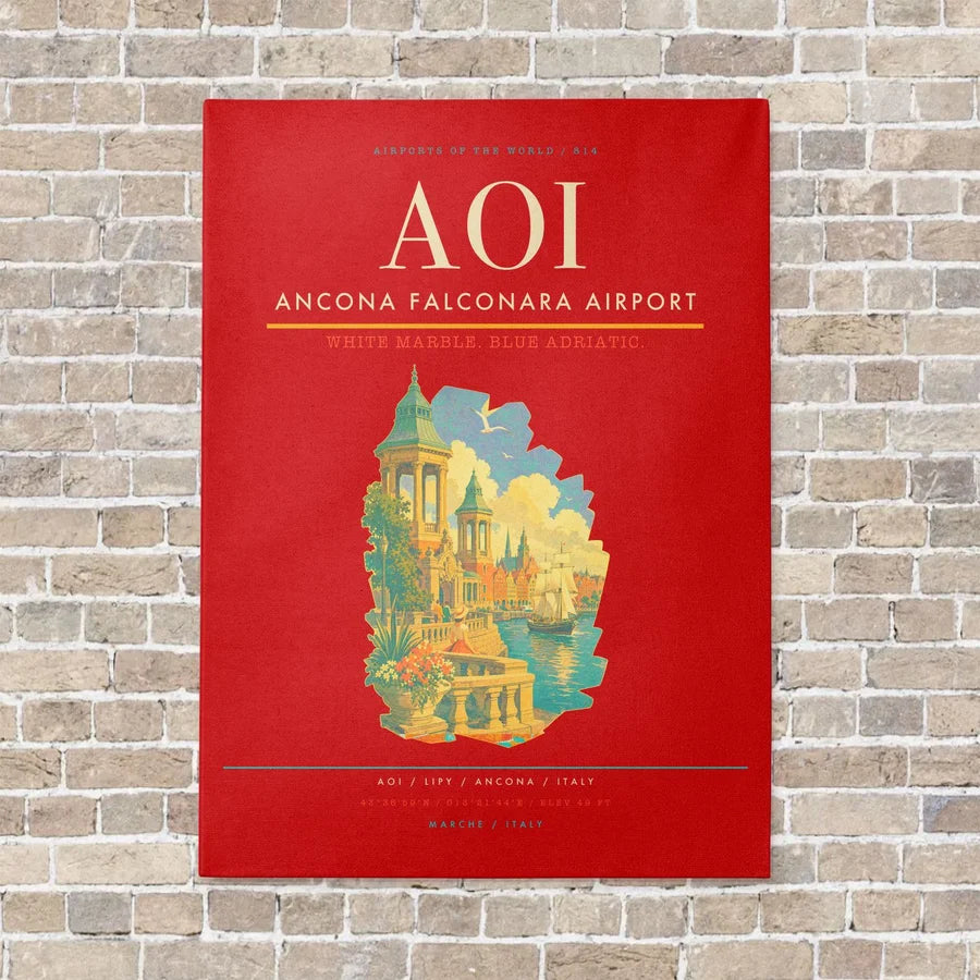Ancona Falconara Airport AOI - Canvas No Frame - Red