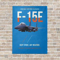 Thumbnail for F-15E Strike Eagle Deep Strike Any Weather vertical canvas print - no frame - turquoise background