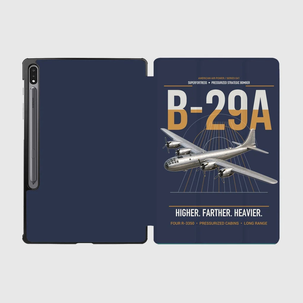 B-29A Superfortress design on navy blue samsung tablet tablet case