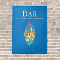 Thumbnail for Julius Nyerere International Airport DAR vertical canvas print - no frame - turquoise background