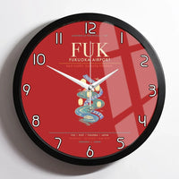 Thumbnail for Fukuoka Airport FUK - Hakata Lantern Bay Weave Wall-Clock Framed - Red