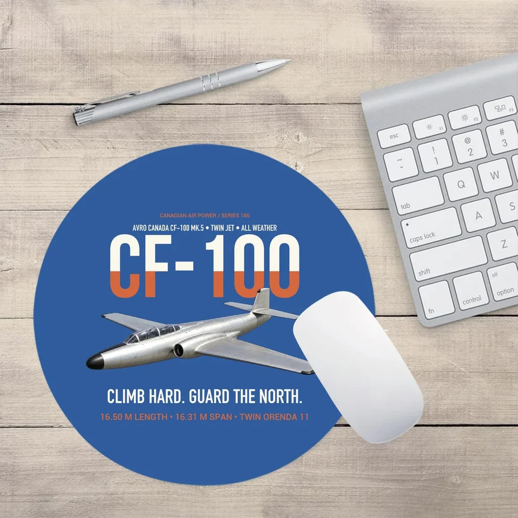 Avro Canada CF-100 Mk5 Canuck Northern All Weather Interceptor design on blue round mouse pad