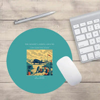 Thumbnail for VINTAGE G4517 - The Desert Landing Ground - Designed Mouse Pads design on turquoise round
