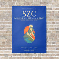 Thumbnail for Salzburg Airport SZG - Canvas Framed - Blue