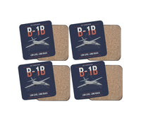 Thumbnail for B-1B Lancer design on navy blue 4 pieces set coaster