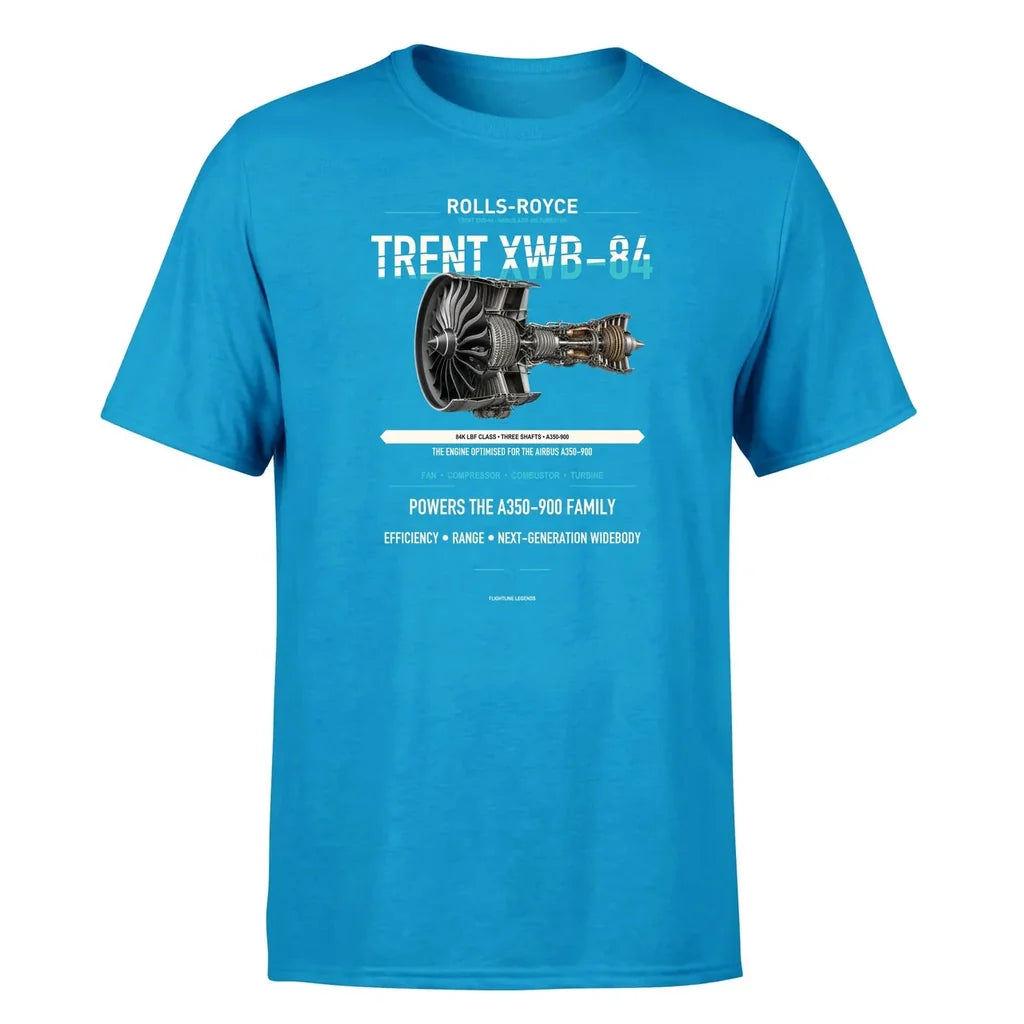 TRENT XWB-84 design on turquoise single side