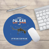 Thumbnail for Sikorsky CH-54A Tarhe design on blue round mouse pad