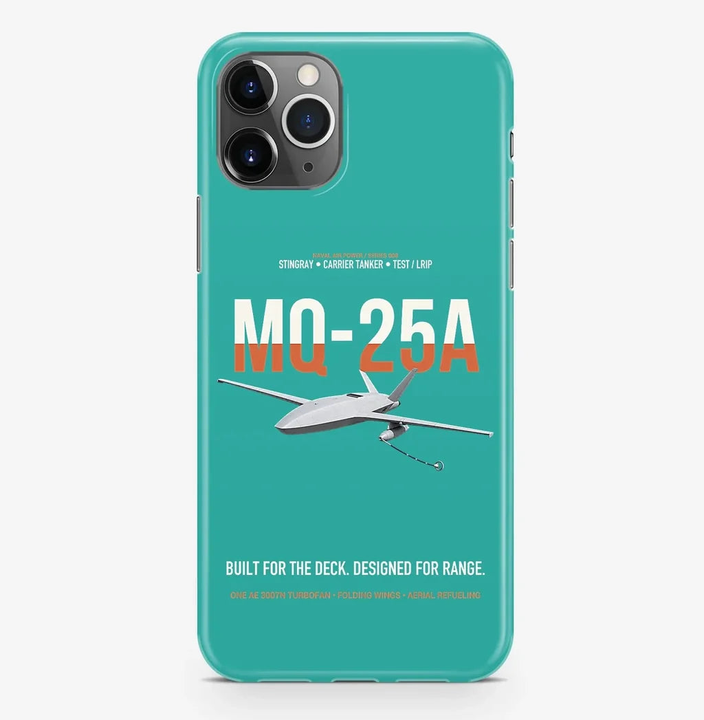 MQ-25A STINGRAY design on turquoise magsafe iphone case, for iPhone Pro Max
