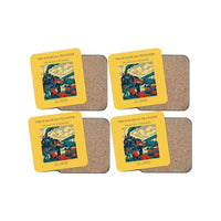 Thumbnail for The Railhead Transfer - Designed Coasters design on yellow 4-pieces-set