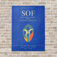 Thumbnail for Vasil Levski Airport Sofia SOF - Canvas Framed - Blue