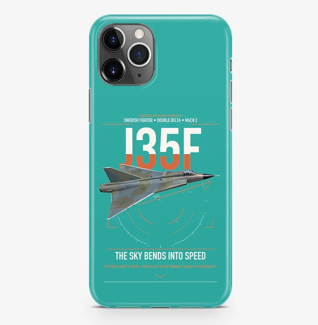 Saab J 35F Draken design on turquoise magsafe iphone case, for iPhone Pro Max