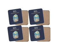 Thumbnail for Bismarck Municipal Airport BIS Coaster 4-Pieces-Set - Navy Blue