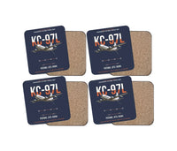 Thumbnail for KC-97L STRATOFREIGHTER design on navy blue 4 pieces set coaster