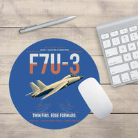 Thumbnail for F7U-3 Cutlass design on blue round mouse pad
