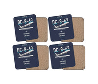 Thumbnail for Douglas DC-8-63 design on navy blue 4 pieces set coaster