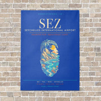 Thumbnail for Seychelles International Airport SEZ - Canvas Framed - Blue