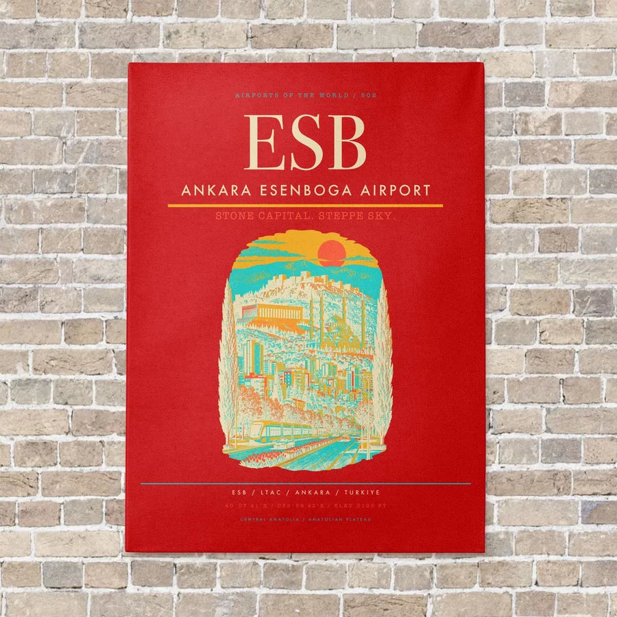 Ankara Esenboga Airport ESB - Canvas No Frame - Red
