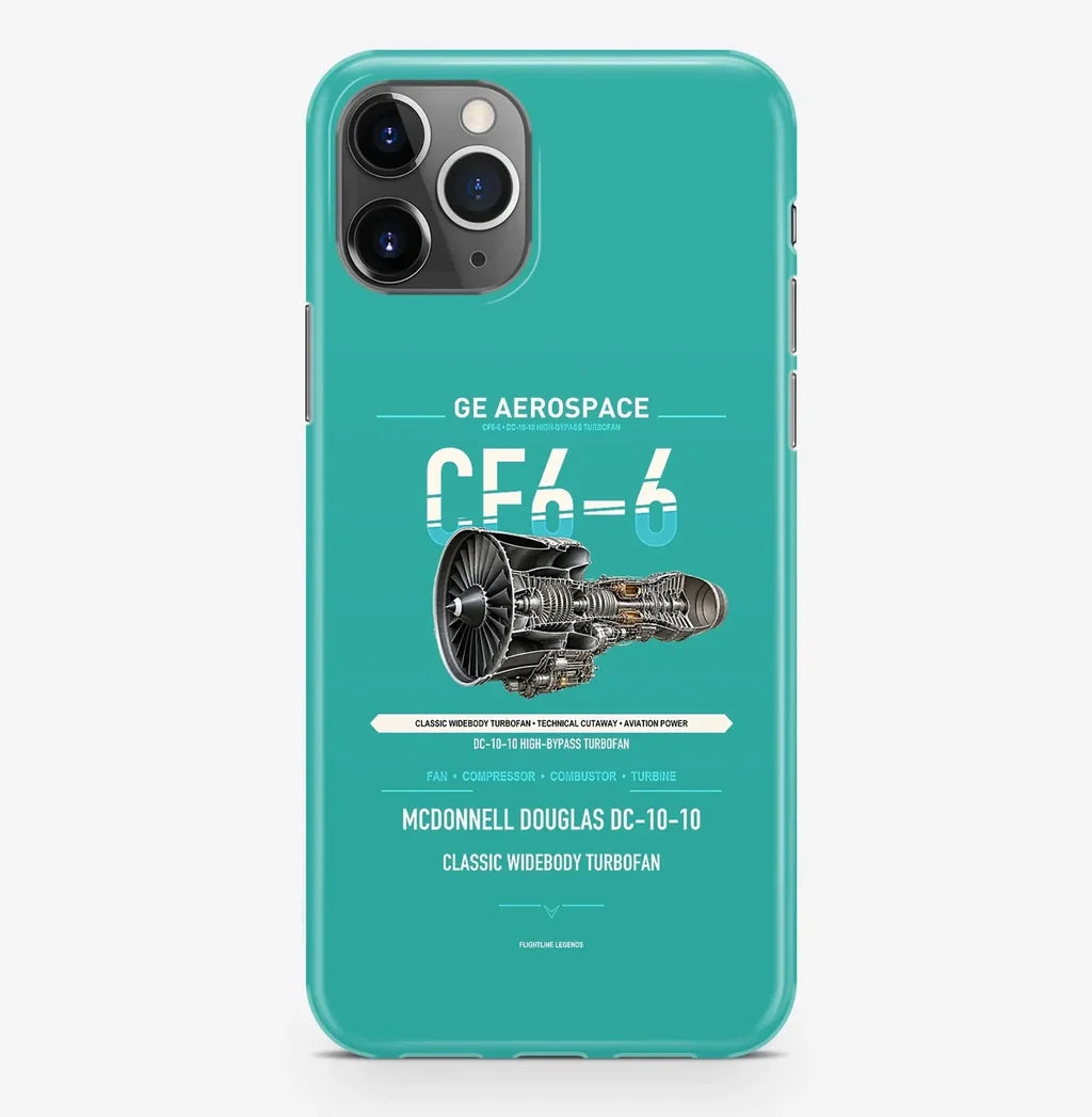 CF6-6 Case ProMax design on turquoise iphone case promax