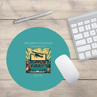 Thumbnail for VINTAGE G4397 - The Drive-In Flypast - Designed Mouse Pads design on turquoise round