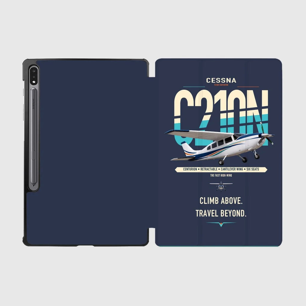 Cessna T210N Centurion design on navy blue samsung tablet tablet case