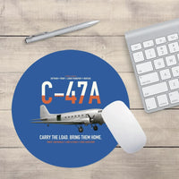 Thumbnail for C-47A Skytrain design on blue round mouse pad
