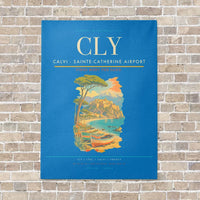 Thumbnail for Calvi - Sainte-Catherine Airport CLY vertical canvas print - no frame - turquoise background