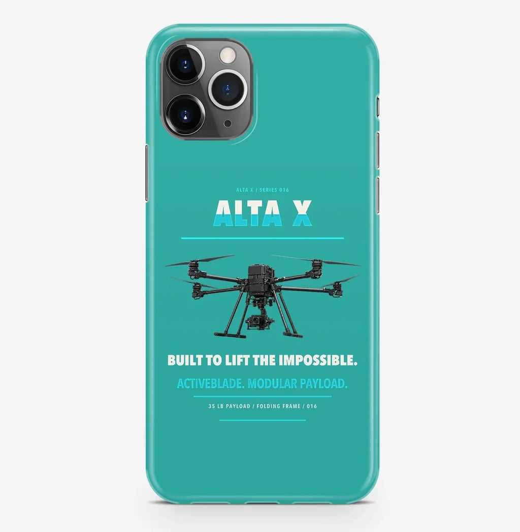 Freefly Alta X Case ProMax design on turquoise iphone case promax
