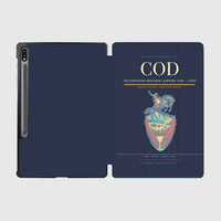 Thumbnail for Yellowstone Regional Airport (COD) design on navy blue samsung tablet tablet case